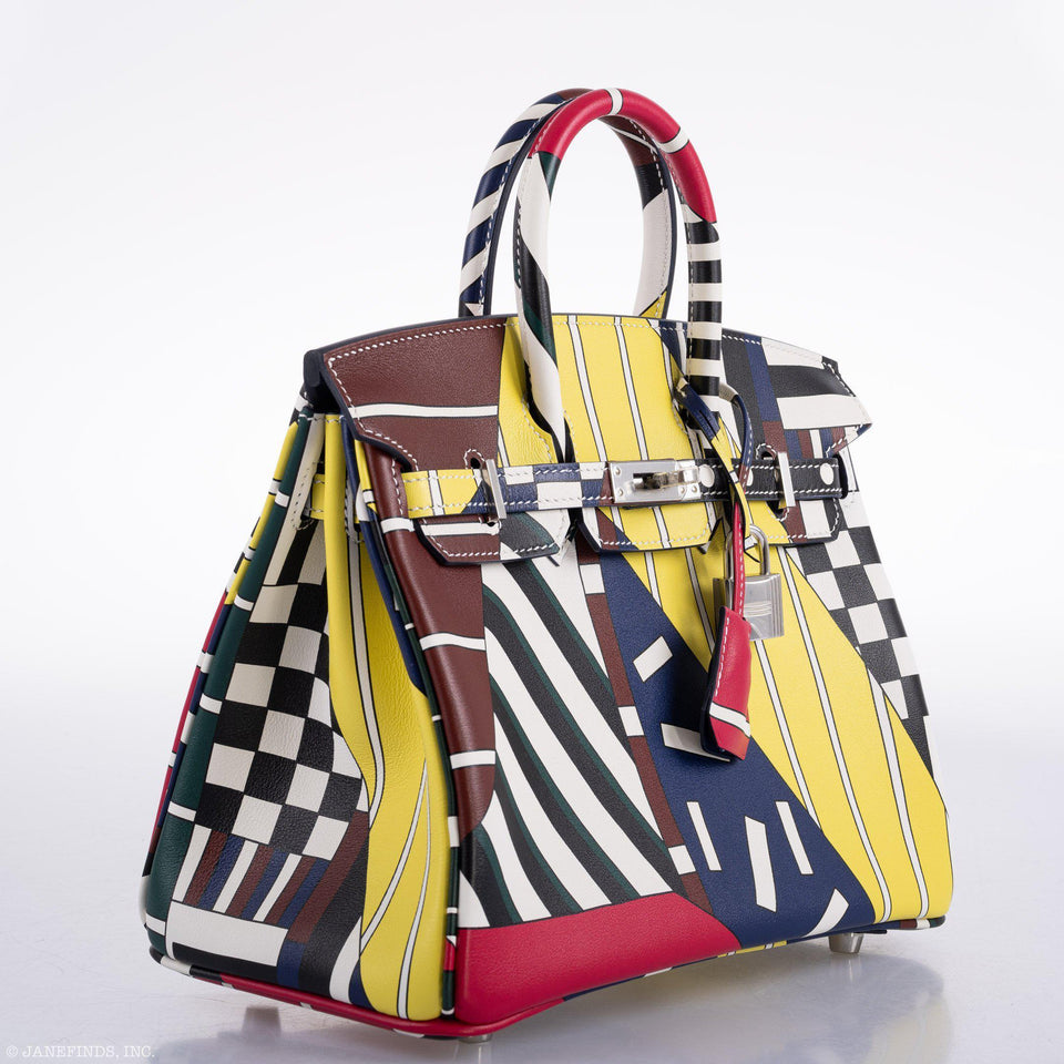 Hermes Birkin 25 One Two Three And Away We Go! - Limited Edition By Nigel Peak Multicolor Swift Palladium Hardware