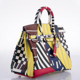 Hermes Birkin 25 One Two Three And Away We Go! - Limited Edition By Nigel Peak Multicolor Swift Palladium Hardware