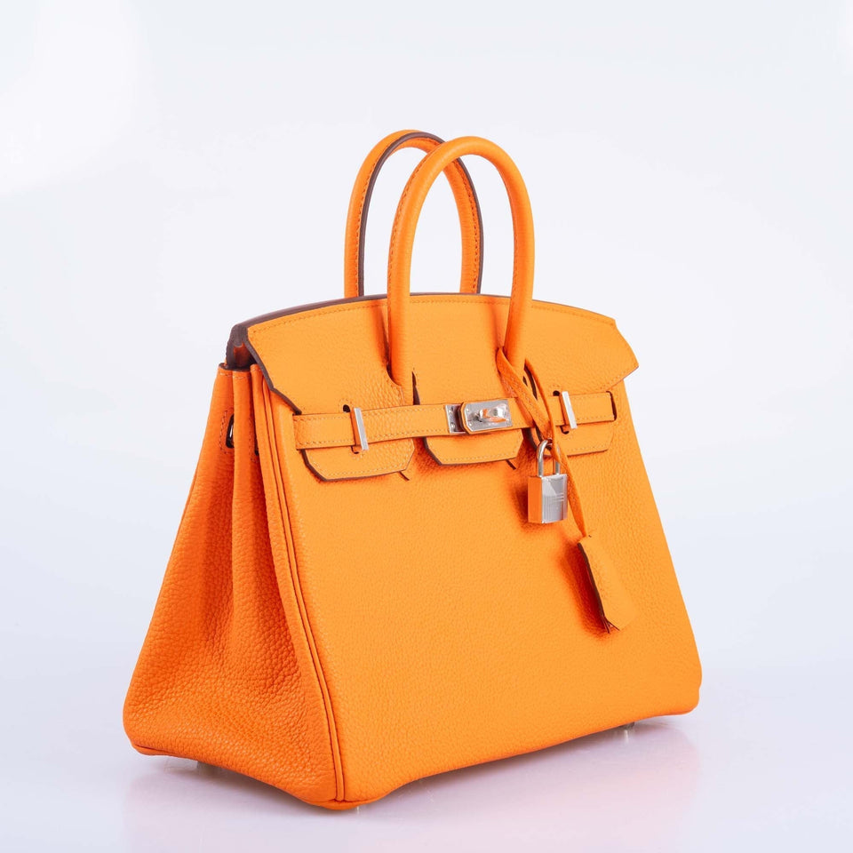 Hermes Birkin 25 Orange Minium Togo Palladium Hardware