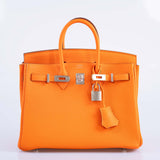 Hermes Birkin 25 Orange Minium Togo Palladium Hardware
