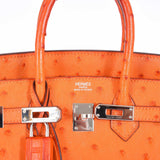 Hermes Birkin 25 Ostrich Tangerine Orange Palladium
