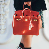 Hermes Birkin 25 Red Vermillion Togo Gold Hardware