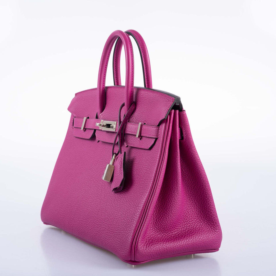 Hermes Birkin 25 Rose Pourpre Togo Palladium Hardware