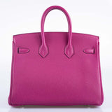 Hermes Birkin 25 Rose Pourpre Togo Palladium Hardware