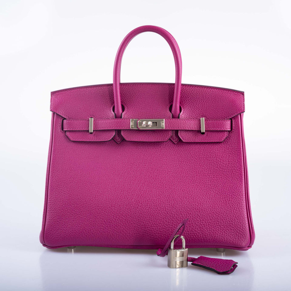 Hermes Birkin 25 Rose Pourpre Togo Palladium Hardware