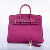 Hermes Birkin 25 Rose Pourpre Togo Palladium Hardware