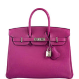 Hermes Birkin 25 Rose Pourpre Togo Palladium Hardware