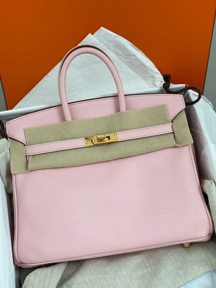 Hermes Birkin 25 Rose Sakura Swift with Gold Hardware