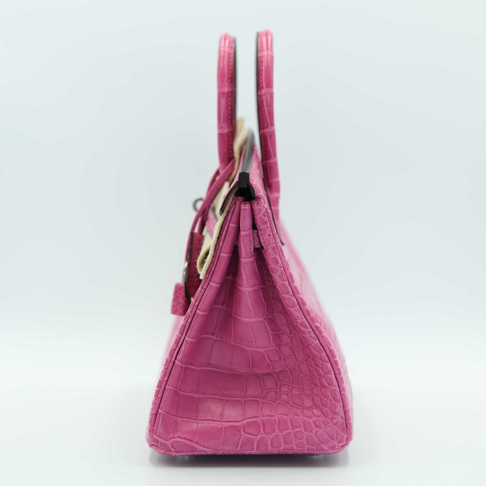 Hermes Birkin 25 Rose Sheherazade Matte Alligator Palladium Hardware