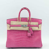 Hermes Birkin 25 Rose Sheherazade Matte Alligator Palladium Hardware