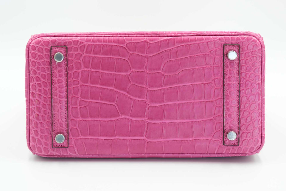Hermes Birkin 25 Rose Sheherazade Matte Alligator Palladium Hardware