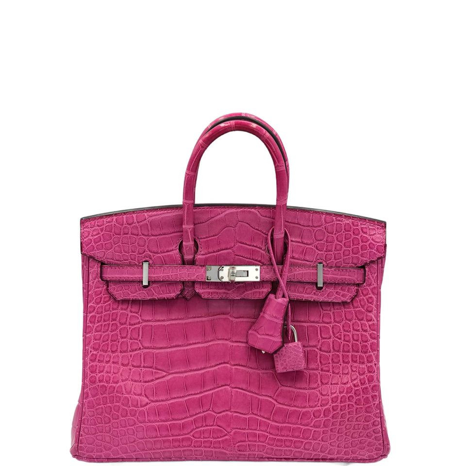 Hermes Birkin 25 Rose Sheherazade Matte Alligator Palladium Hardware