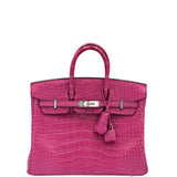 Hermes Birkin 25 Rose Sheherazade Matte Alligator Palladium Hardware