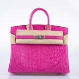 Hermes Birkin 25 Rose Shocking Matte Alligator Palladium Hardware