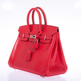 Hermes Birkin 25 Rouge Exotique Nilo Lizard Palladium Hardware