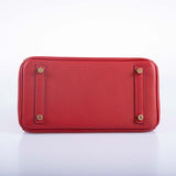 Hermes Birkin 25 Rouge Pivoine Swift Gold Hardware