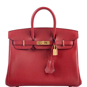 Hermes Birkin 25 Rouge Pivoine Swift Gold Hardware