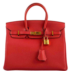 Hermes Birkin 25 Rouge Pivoine Togo Gold Hardware - 2015, T