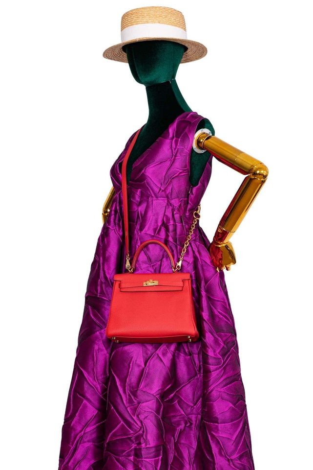 Hermes Birkin 25 Rouge Vif Salvator Lizard Gold Hardware