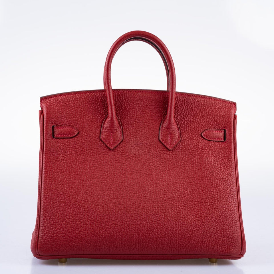 Hermes Birkin 25 Rouge Vif Togo Gold Hardware