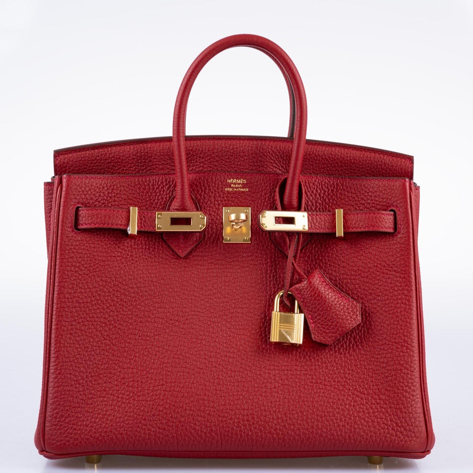 Hermes Birkin 25 Rouge Vif Togo Gold Hardware