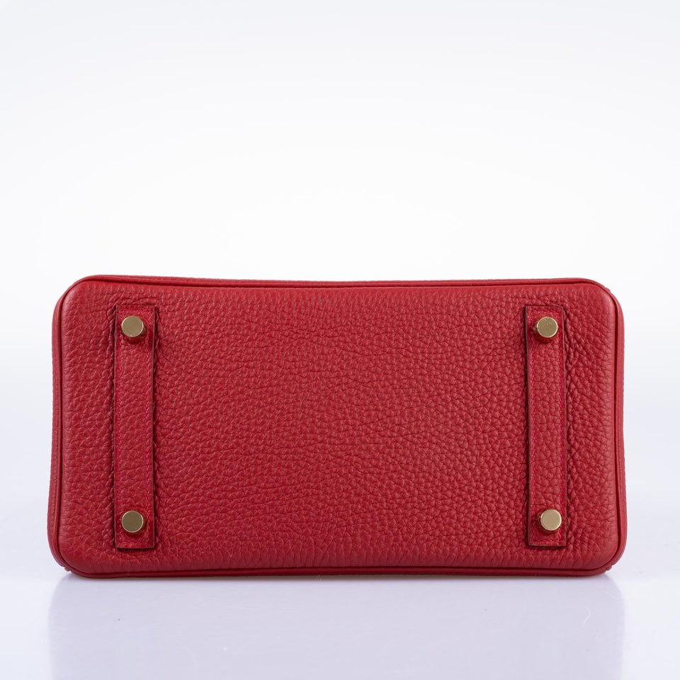 Hermes Birkin 25 Rouge Vif Togo Gold Hardware