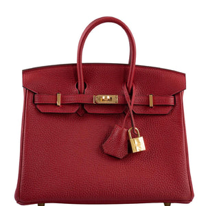 Hermes Birkin 25 Rouge Vif Togo Gold Hardware