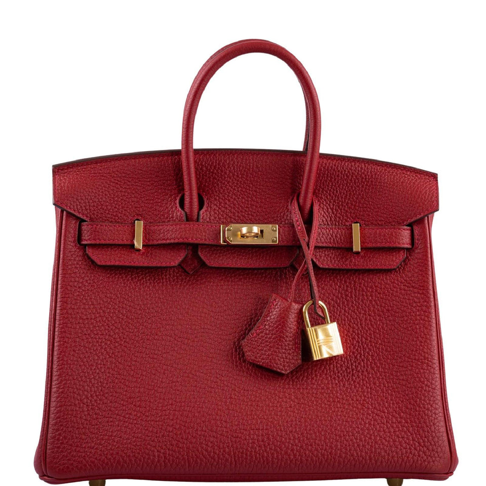 Hermes Birkin 25 Rouge Vif Togo Gold Hardware
