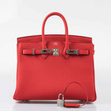 Hermes Birkin 25 Rouge de Coeur Togo Palladium Hardware