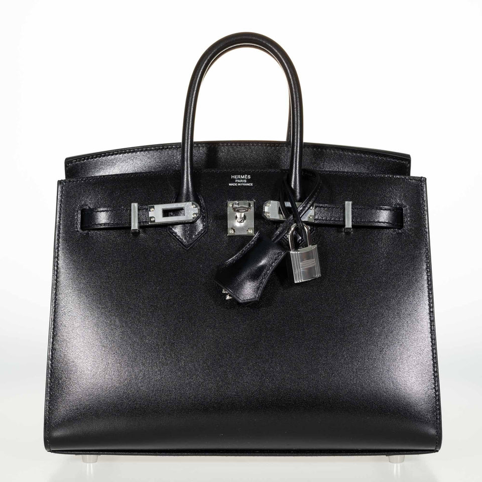 Hermes Birkin 25 Sellier Black Box Calf Palladium Hardware