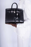 Hermes Birkin 25 Sellier Black Box Calf Palladium Hardware