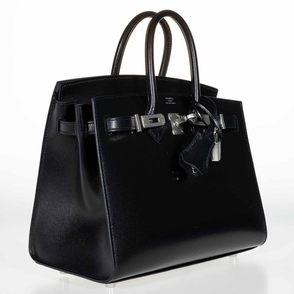 Hermes Birkin 25 Sellier Black Box Calf Palladium Hardware