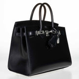 Hermes Birkin 25 Sellier Black Box Calf Palladium Hardware