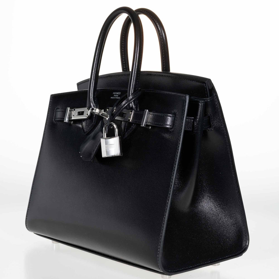 Hermes Birkin 25 Sellier Black Box Calf Palladium Hardware