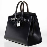 Hermes Birkin 25 Sellier Black Box Calf Palladium Hardware