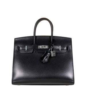 Hermes Birkin 25 Sellier Black Box Calf Palladium Hardware
