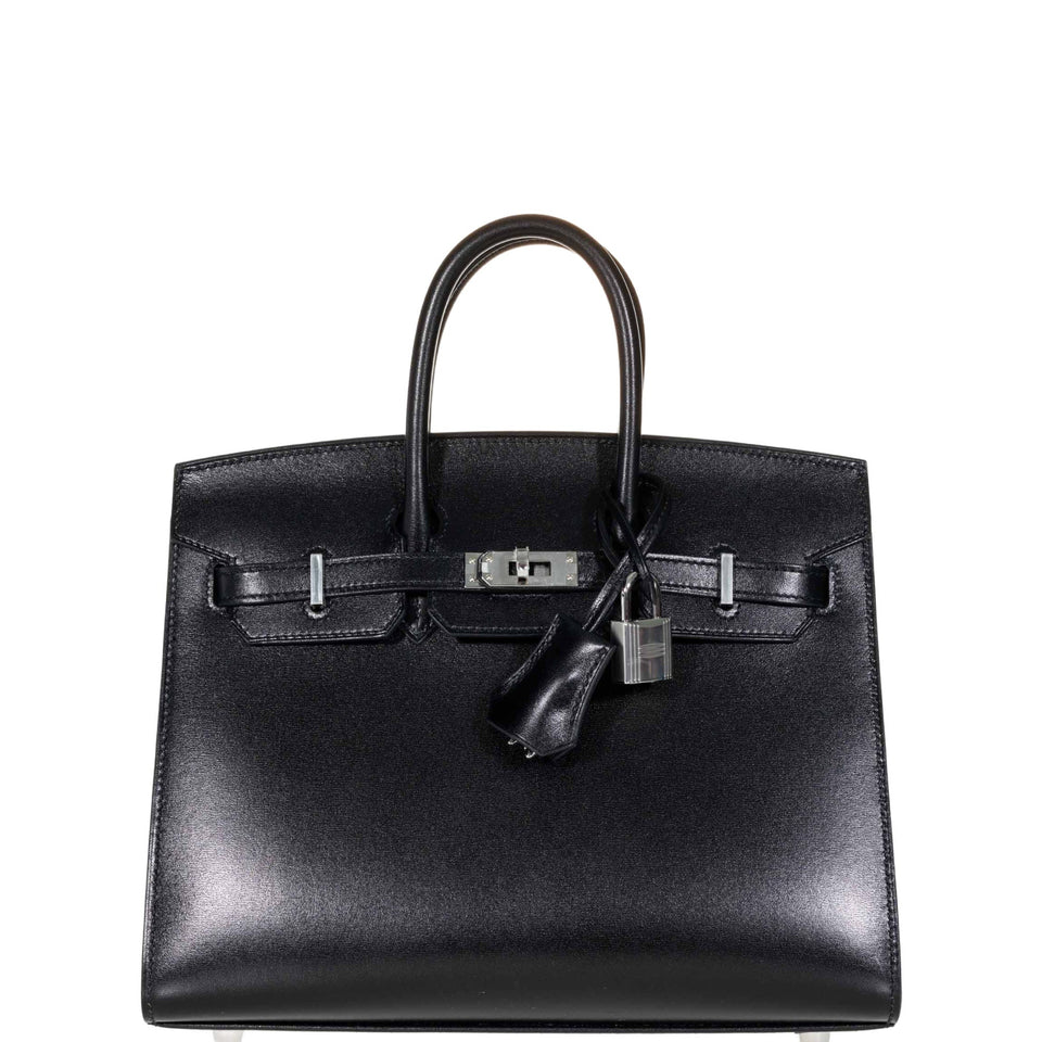 Hermes Birkin 25 Sellier Black Box Calf Palladium Hardware