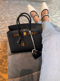 Hermes Birkin 25 Sellier Black Epsom Gold Hardware