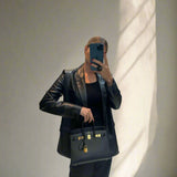 Hermes Birkin 25 Sellier Black Epsom Gold Hardware