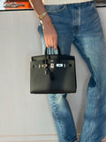 Hermes Birkin 25 Sellier Black Epsom Palladium Hardware