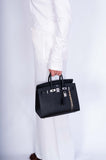 Hermes Birkin 25 Sellier Black Epsom Palladium Hardware