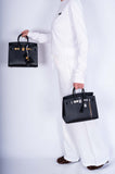 Hermes Birkin 25 Sellier Black Epsom Palladium Hardware