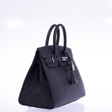 Hermes Birkin 25 Sellier Black Epsom Palladium Hardware