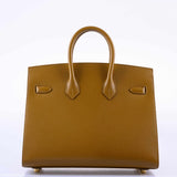 Hermes Birkin 25 Sellier Bronze Dore Madame Grain Gold Hardware