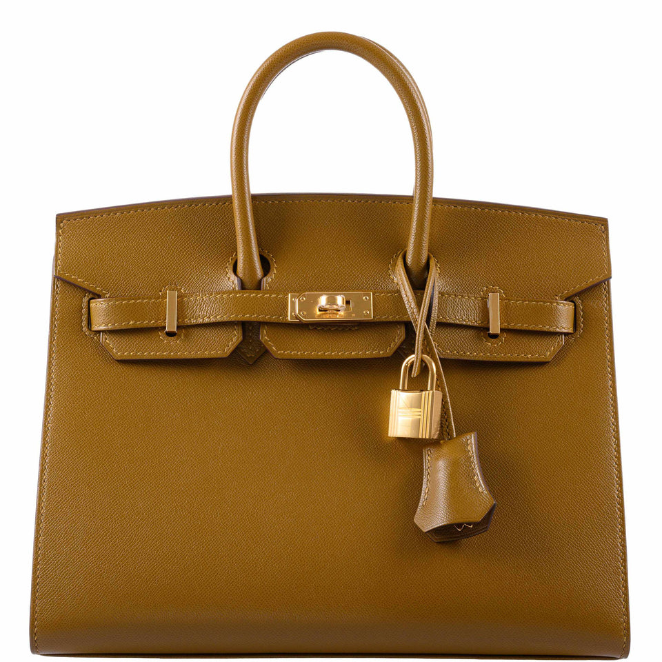 Hermes Birkin 25 Sellier Bronze Dore Madame Grain Gold Hardware
