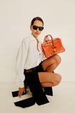 Hermes Birkin 25 Shiny Orange Poppy Nilo Crocodile Gold Hardware