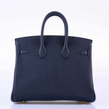 Hermes Birkin 25 Verso Blue Encre & Orange Togo Palladium Hardware - 2020, Y