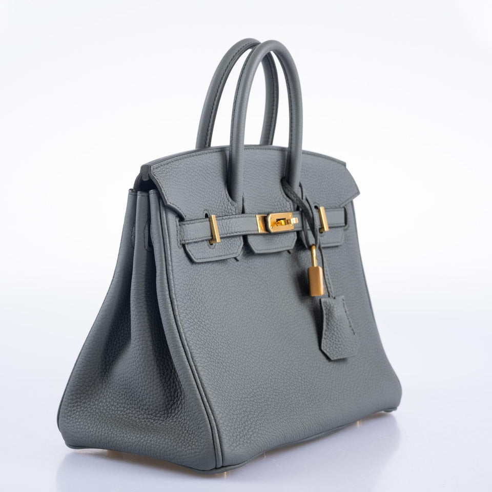 Hermes Birkin 25 Vert Amande Togo Gold Hardware