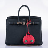 Hermes Birkin 25 Vert Rousseau Togo Palladium Hardware