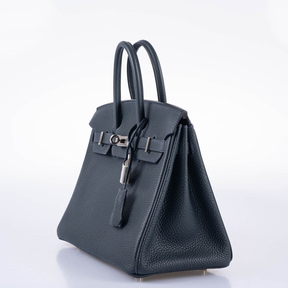 Hermes Birkin 25 Vert Rousseau Togo Palladium Hardware